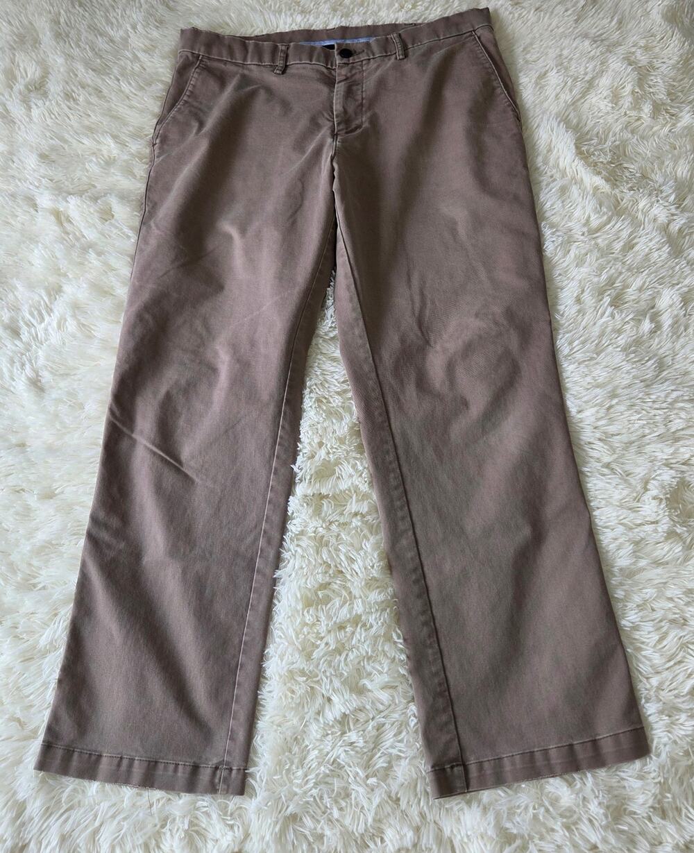 Haggar Light Brown Chino Casual Straight Fit Mens Pants Size 36 x 30